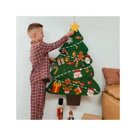 Sapin de no&euml;l sodertex g&eacute;ant en feutrine 95x77 cm avec accessoires - Sodertex loolipo photo du produit