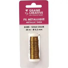 BOBINE FIL METALLIQUE 30 M DIAM 0,3 DOREE photo du produit