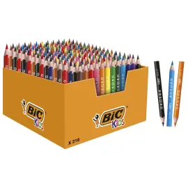 216 Crayons de couleur triangle Kids Evolution Coloris assortis Bic photo du produit