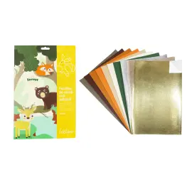 10 Coupons simili cuir adh 1mm For&ecirc;t 20x30 cm Coloris assortis Loolipo photo du produit