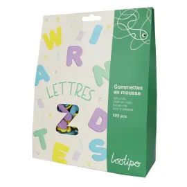 GOMMETTES EN MOUSSE - LETTRES - &Oslash; 3 CM - 520 PCS - COLORIS ASSORTIS photo du produit