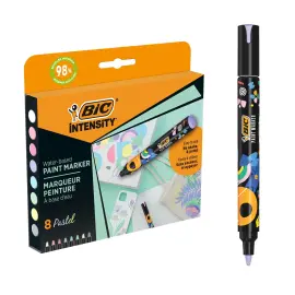 8 Marqueurs peinture Pointe ogive moyenne Coloris assortis Bic photo du produit