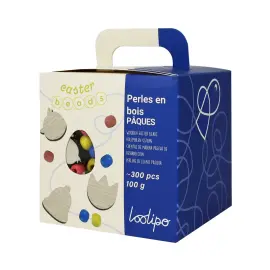 300 perles en bois P&acirc;ques Coloris assortis Loolipo photo du produit