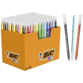 144 Feutres de coloriage &agrave; pointe moyenne couleurs assorties Bic photo du produit