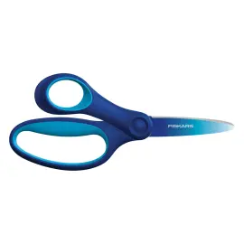 Paire de ciseaux primaire soft grip gaucher 15 cm bleus Fiskars photo du produit
