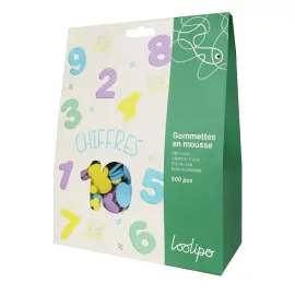 GOMMETTES EN MOUSSE - CHIFFRES - &Oslash; 3 CM - 520 PCS - COLORIS ASSORTIS photo du produit