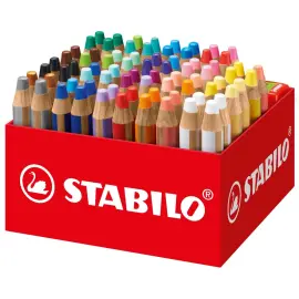76 Crayons multi-talents Woody 3 en 1 + 4 tailles crayons Stabilo photo du produit