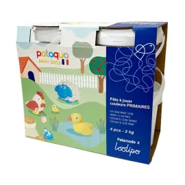 4 pots de 500 g de p&acirc;te &agrave; jouer Pataqua - Coloris assortis - Loolipo photo du produit