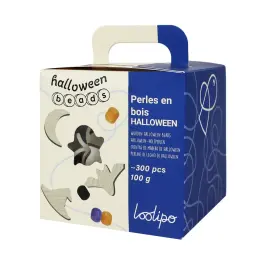 300 Perles en bois Halloween Coloris assortis Loolipo photo du produit