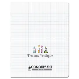 Cahier TP agraf&eacute; 17x22 96 pages Seyes 90g couv. incolore Conquerant photo du produit