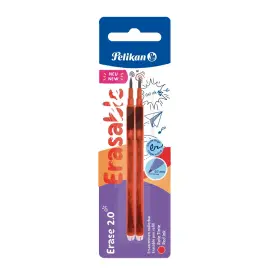 2 RECHARGES ROLLER PELIKAN ERASE 2.0 ROUGE BLISTER photo du produit