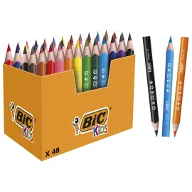 48 Crayons de couleur triangulaires couleurs assorties Bic photo du produit
