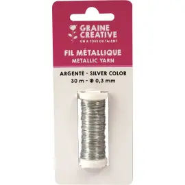 BOBINE FIL METALLIQUE 30 M DIAM 0,3 ARGENTE photo du produit