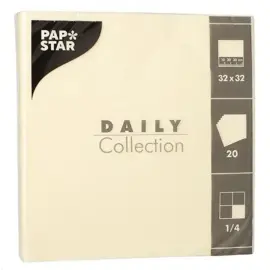 Serviettes, 320 x 320 mm, 3 couches, champagne - Papstar photo du produit