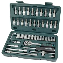 Jeu de douilles 1/4', 46 pi&egrave;ces - Br&uuml;der mannesmann photo du produit