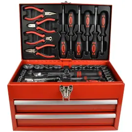 Jeu d'outils, 155 pi&egrave;ces, caisse &agrave; outils - Br&uuml;der mannesmann photo du produit