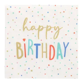 Serviette &agrave; motif 'Happy Birthday', 330 x 330 mm - Papstar photo du produit
