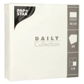 Serviettes, 320 x 320 mm, 3 couches, blanc - Papstar photo du produit