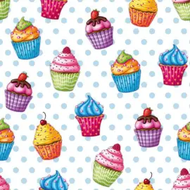 Serviette &agrave; motif 'Muffin', 330 x 330 mm - Papstar photo du produit