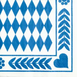Serviette &agrave; motif 'Bleu bavarois', 330 x 330 mm - Papstar photo du produit
