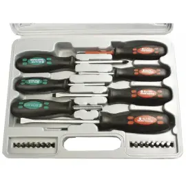 Kit de tournevis, 21 pi&egrave;ces, avec embouts - Br&uuml;der mannesmann photo du produit