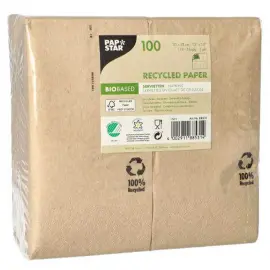 Serviette de bistro, 330 x 330 mm, naturel - Papstar photo du produit