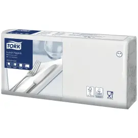 Serviette Lunch, 328 x 325 mm, 3 couches, blanc - Tork photo du produit