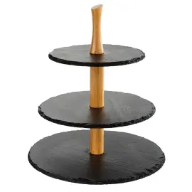 Serviteur en ardoise naturelle, 3 &eacute;tages, anthracite - Aps photo du produit