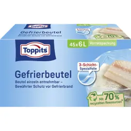 Sachet de cong&eacute;lation, 30 x 3 litres, 250 x 270 mm - Toppits photo du produit