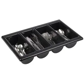 Range-couverts GN 1/1, &agrave; 4 compartiments, noir - Aps photo du produit