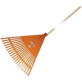 Balai &agrave; feuilles Quick Fit, manche en bois, 20 dents - Bradas photo du produit