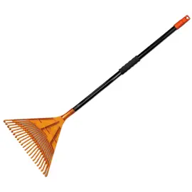 Balai &agrave; feuilles avec manche m&eacute;tallique, 22 dents - Bradas photo du produit