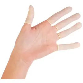 Doigtier en latex - sans poudre - L - Blanc - Hygostar photo du produit