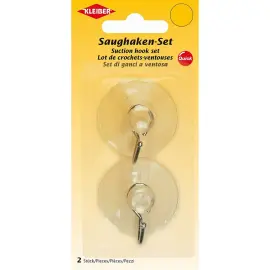 Crochet ventouse, set de 2, plastique, transparent - Kleiber photo du produit
