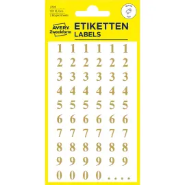 Stickers, chiffres, or - Avery Zweckform photo du produit