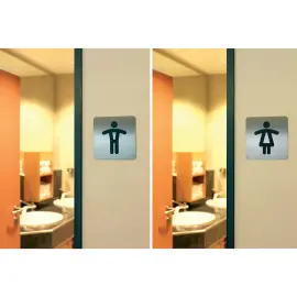 Pictogramme PICTO 'WC Hommes', carr&eacute;, en acier - Durable photo du produit