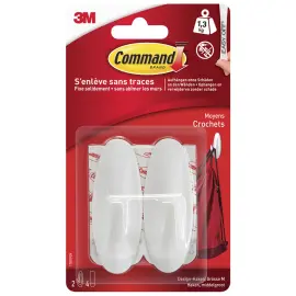 Crochet design, plastique, taille: M, blanc - Command photo du produit