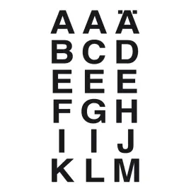 Sticker alphab&eacute;tique A-Z, film noir, hauteur 15 mm - Herma photo du produit