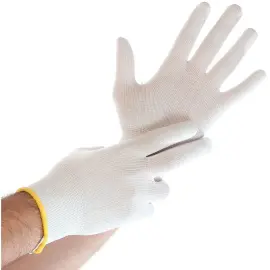 Gants de travail Ultra Flex, en nylon, L, blanc - Hygostar photo du produit