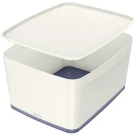 Bo&icirc;te de rangement My Box, 18 litres, blanc / gris - Leitz photo du produit