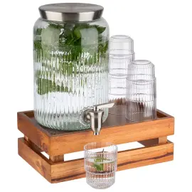 Distributeur de boissons, 3,8 litres, verre/inox - Aps photo du produit