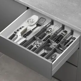 Organiseur de tiroir Multi-Fit Plus, ABS, gris - Metaltex photo du produit