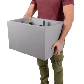Porte-bouteilles, pour 12 bouteilles, polystyr&egrave;ne, gris - Eda Fontaine photo du produit