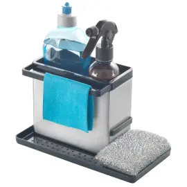 Rangement pour &eacute;vier Tidytex INOX, argent/noir - Metaltex photo du produit