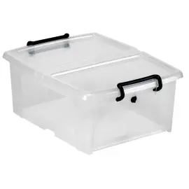 Bo&icirc;te de rangement strata, s'ouvrant sur le c&ocirc;t&eacute;, 20 L - Cep photo du produit