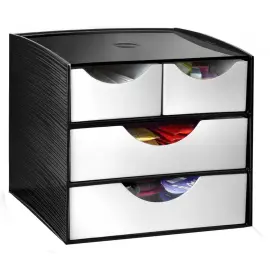 Module de rangement, 4 tiroirs, noir - Cep photo du produit