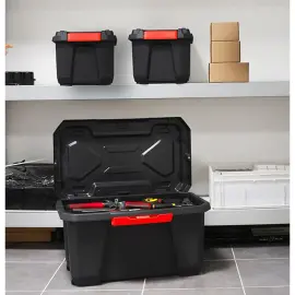 Bo&icirc;te de rangement XPERT PRO, 70 litres, noir/rouge - Eda Fontaine photo du produit