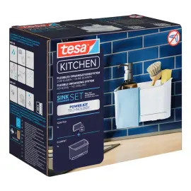 Rangement pour &eacute;vier, blanc - Tesa photo du produit
