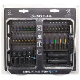 Jeu d'embouts, 36 pi&egrave;ces, dans une bo&icirc;te plastique - Quantool photo du produit