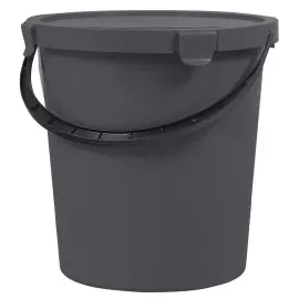 Seau &agrave; cueillette avec couvercle, 5 L, gris fonc&eacute; - Plast Team photo du produit